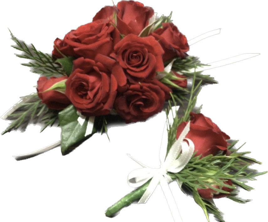 Red Rose Corsage & Buttonhole - Florist Gardens Cairns Florists